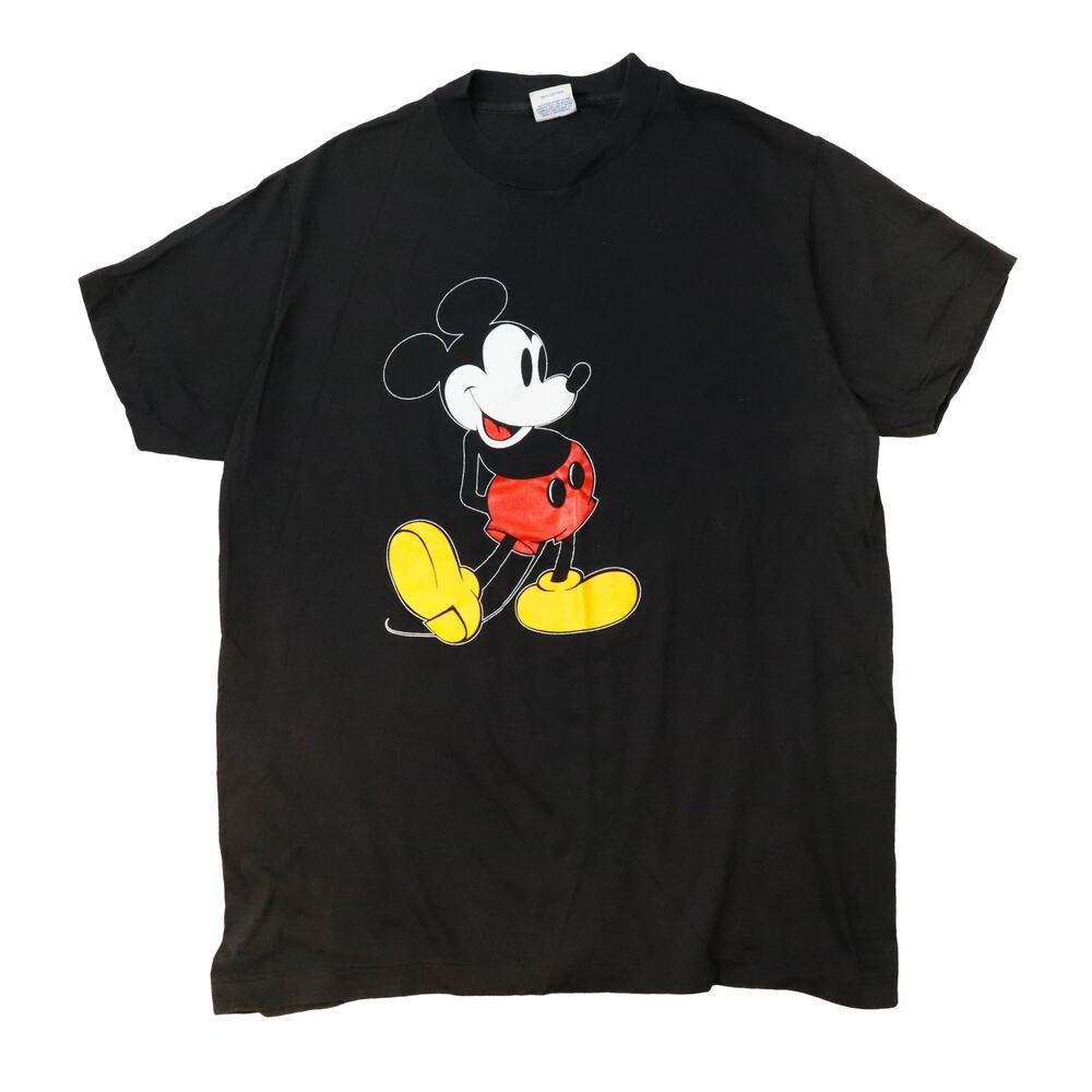 Vintage Disney Mickey Mouse 80s Black T-Shirt Size L